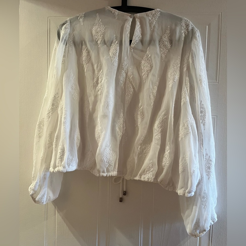 Zara white Blouse with Embroidered Details - Picture 7 of 8